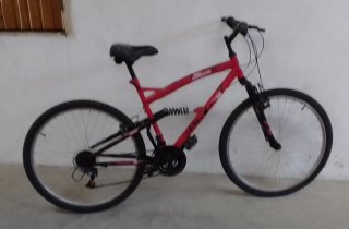 Bicicleta Montaña Roja Full Suspension 26