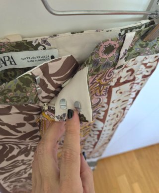 Pantalón Zara Patchwork Palazzo Fluido