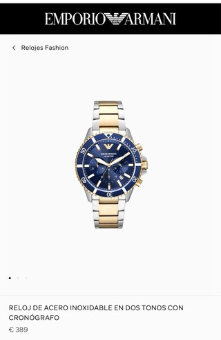 Reloj Emporio Armani Plata y Oro