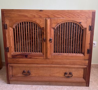 Mueble TV madera estilo mexicano