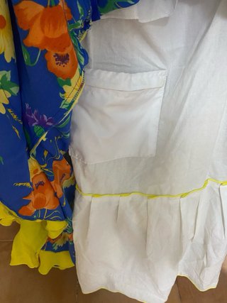 Traje Flamenca Azul con Flores Amarillas