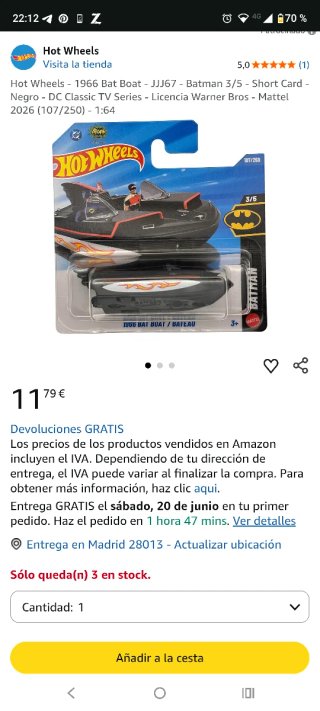 Hot Wheels 1966 Bat Boat