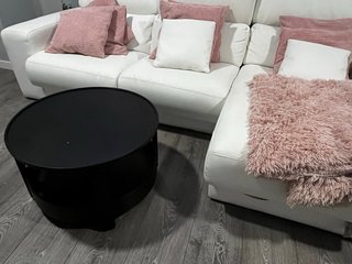 Mesa de centro redonda negra