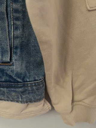 Chaqueta vaquera hombre mangas beige