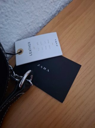 Bolso Zara Negro Piel