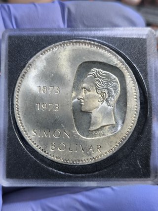 Moneda 10 Bolívares Plata Simón Bolívar 1873-1973