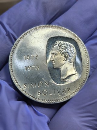 Moneda 10 Bolívares Plata Simón Bolívar 1873-1973