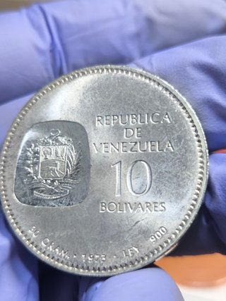 Moneda 10 Bolívares Plata Simón Bolívar 1873-1973