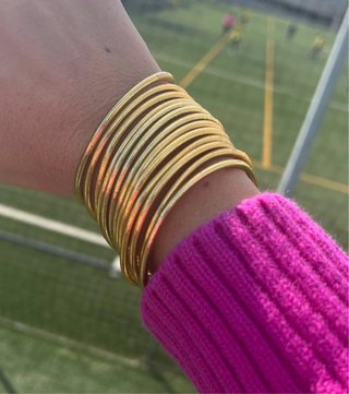 Pulseras Pan de Oro anchas y finitas