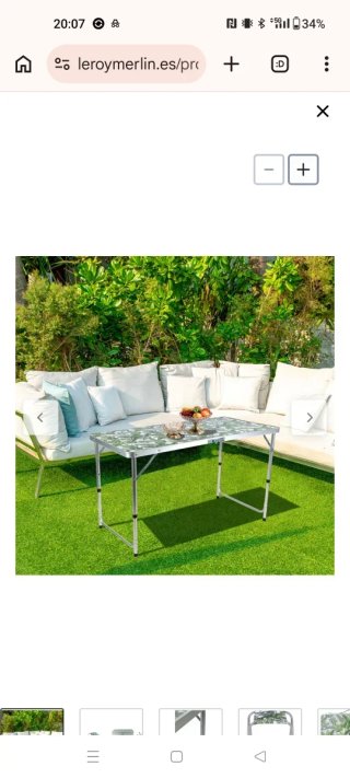 Mesa plegable 120x70x60 y 4 banquetas