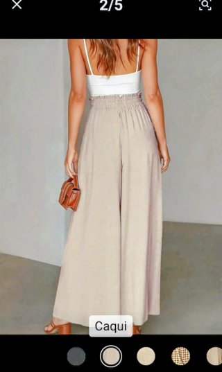 Pantalón estilo Palazzo beige