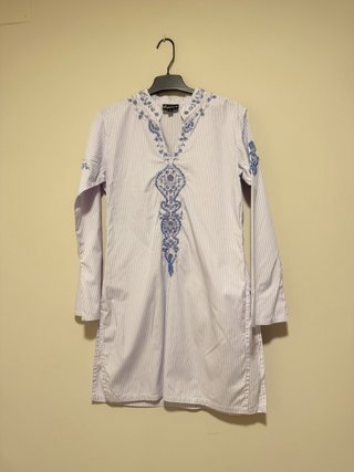 Túnica rayas lilas bordada talla S