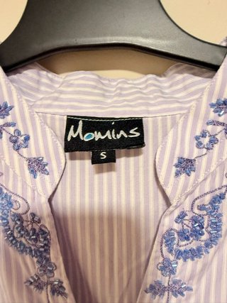 Túnica rayas lilas bordada talla S