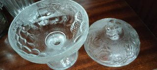 Bombonera alta de cristal tallado