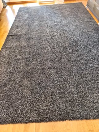 Alfombra salón gris negra grande dimensiones