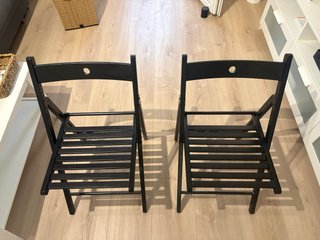 2 Sillas Plegables Madera Negras