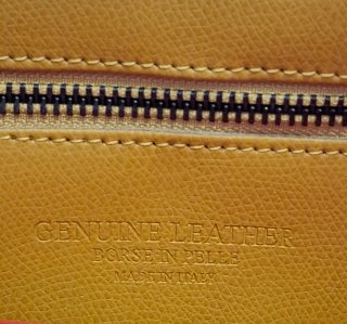 Bolso de piel genuina, amarillo con flecos