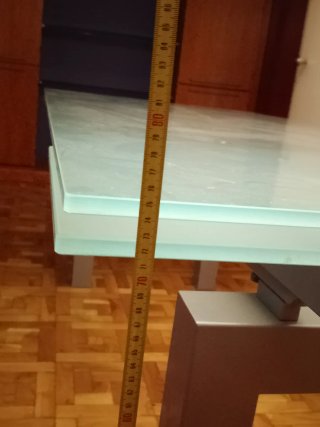 Mesa de comedor grande cristal y metal