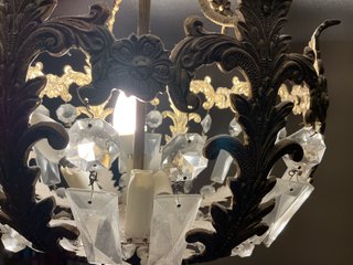 Lámpara Florentina Vintage Metal Cristal