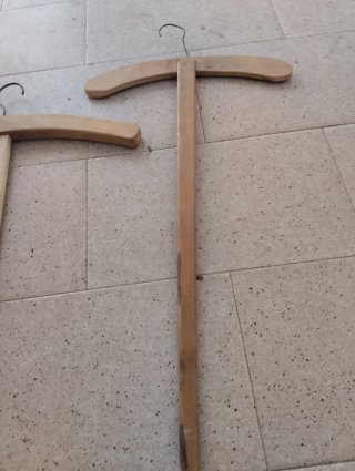 2 Perchas Madera Artesanales Antiguas