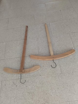 2 Perchas Madera Artesanales Antiguas