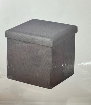 Taburete con almacenaje gris