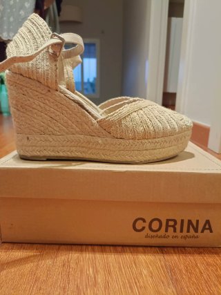Cuñas esparto Corina beige talla 38