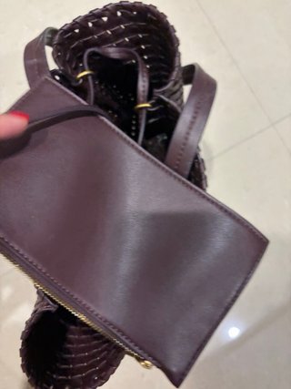 Bolso Bombonera Zara Morado Trenzado