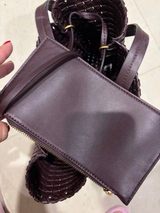 Bolso Bombonera Zara Morado Trenzado