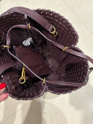 Bolso Bombonera Zara Morado Trenzado