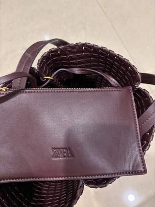 Bolso Bombonera Zara Morado Trenzado