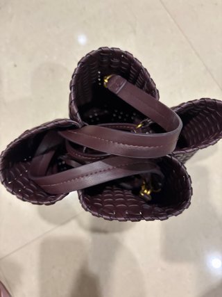 Bolso Bombonera Zara Morado Trenzado