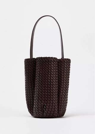 Bolso Bombonera Zara Morado Trenzado
