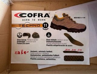 Zapatos seguridad Cofra marrones y amarillos