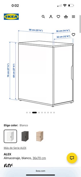 Mueble Almacenaje ALEX IKEA Blanco