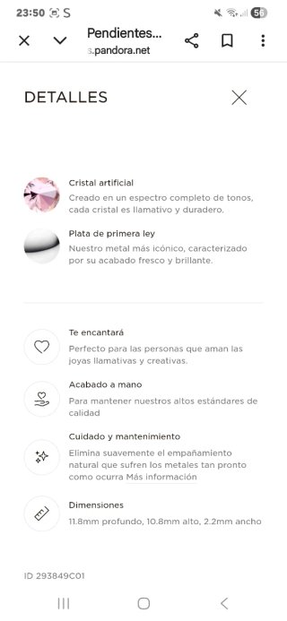 Pendientes Aro Abrazo Azul Claro Pandora