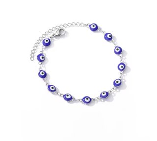 Pulsera Ojo Turco Azul y Plateada