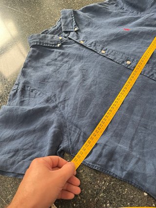 Camisa Ralph Lauren Lino Azul