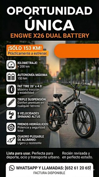 Bicicleta Eléctrica Engwe X26 Dual Battery
