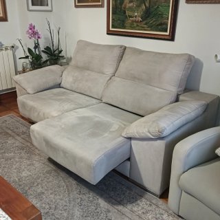 Sofá 3 plazas tela gris