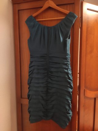 Vestido de fiesta verde azulado