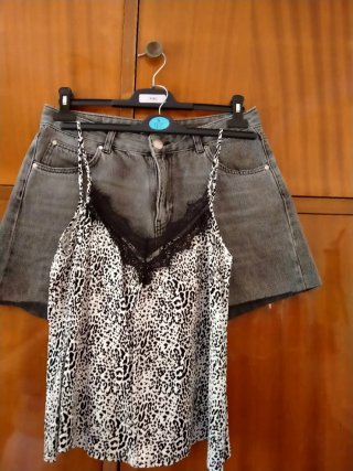 Conjunto mujer leopardo encaje