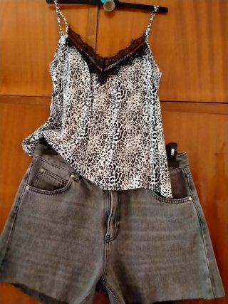 Conjunto mujer leopardo encaje