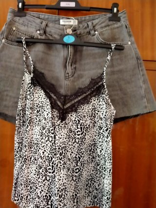 Conjunto mujer leopardo encaje