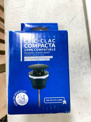 Válvula Clic-Clac Compacta Negra Mate