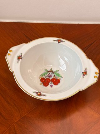 Taça Candal Porcelana Cereja Dourado