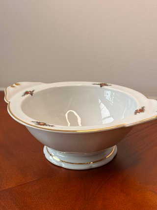 Taça Candal Porcelana Cereja Dourado