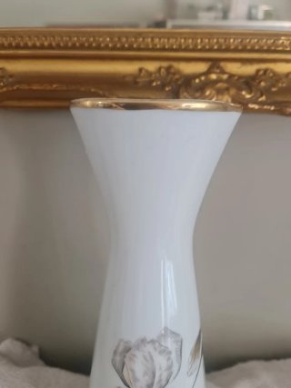 Fontanella Porcelana Diseño Floral Oro 36cm