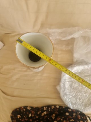 Fontanella Porcelana Diseño Floral Oro 36cm