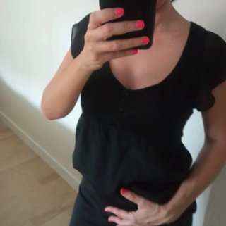 Blusa Mango Negra Mujer